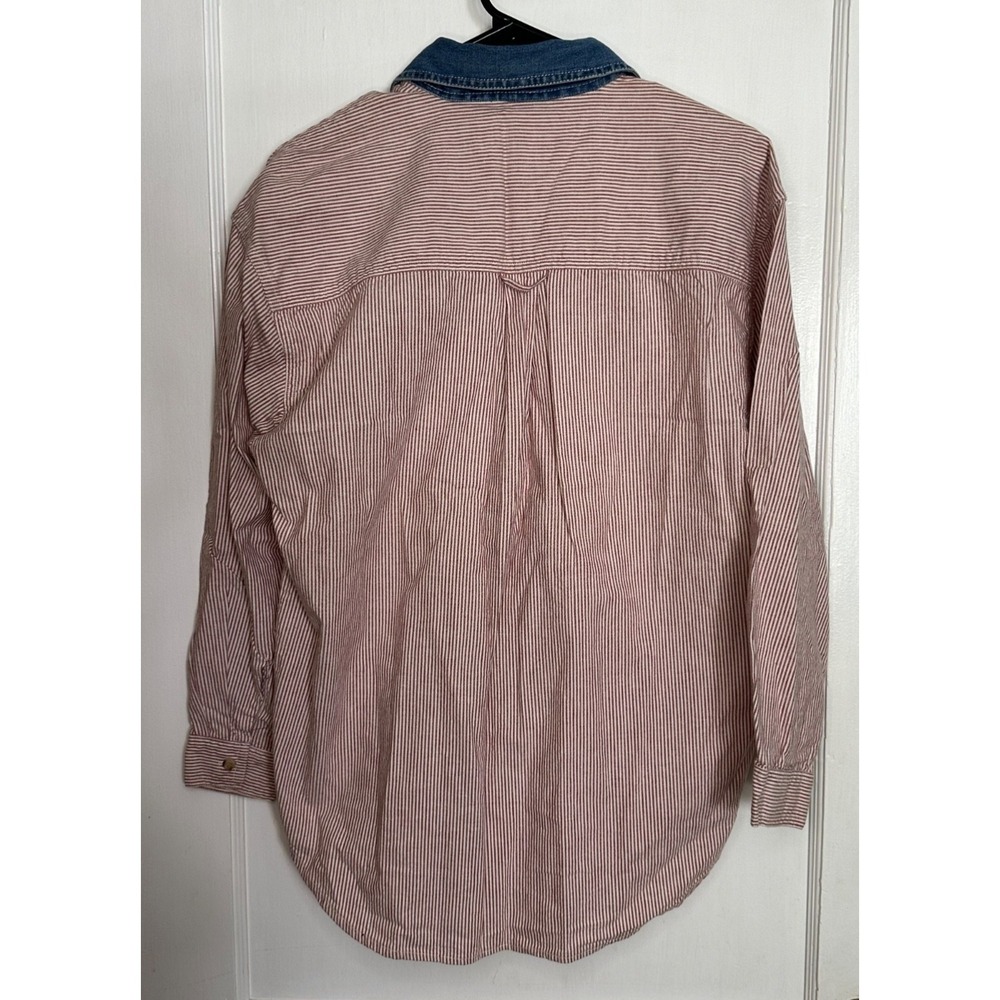 VTG Solutions Original Size M Striped Embroidered Skiing Animals Button Up Shirt - Picture 8 of 8